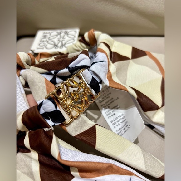 Loewe Inspired Neutral Starburst One-Piece Swimsuit Luxury Swimwear - Picture 5 of 9